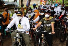 Polsek Kangkung Lakukan Pengamanan FunBike Dalam Acara Peresmian Taman Sidodadi