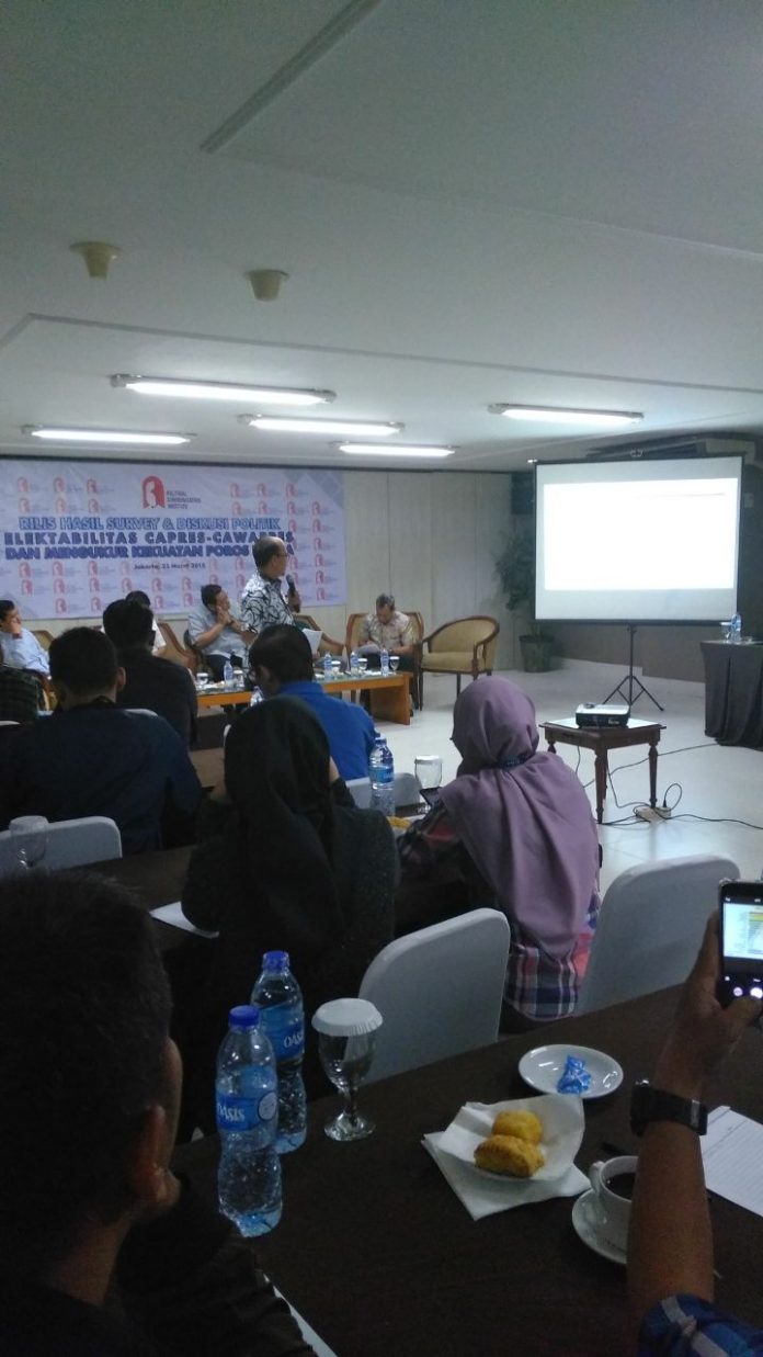 Direktur Eksekutif PolcoMM Heri Bufianto Paparkan Hasil Survei