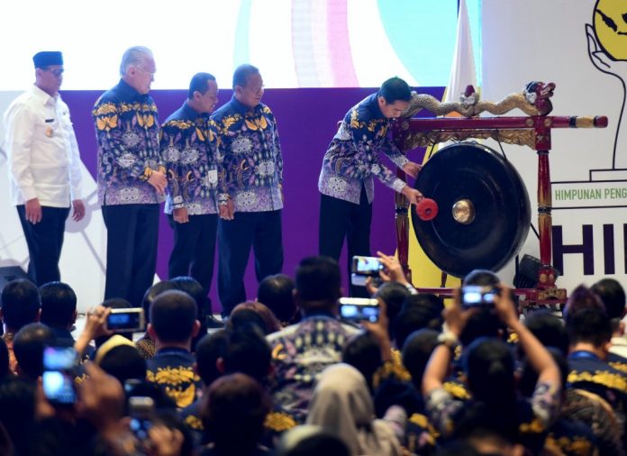 Presiden Jokowi membuka secara resmi acara Rapimnas HIPMI di Tangerang, Banten