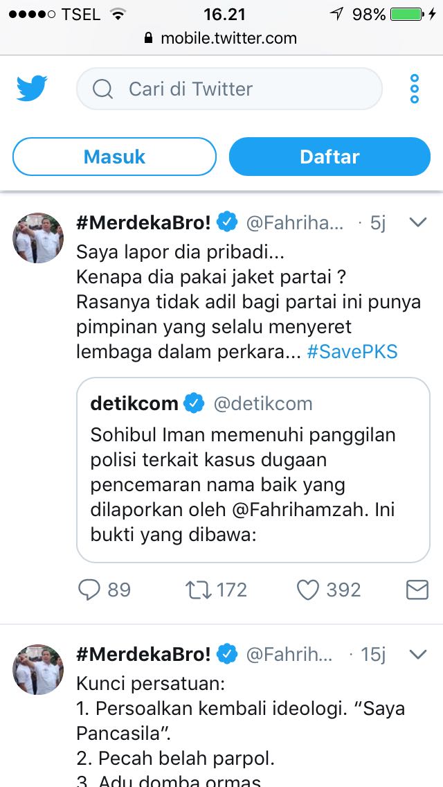 Twitter @fahrihamzah