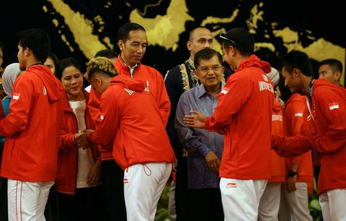 Jokowi bersama Jusuf Kalla Jamu atlet di Istana Negara (ist)