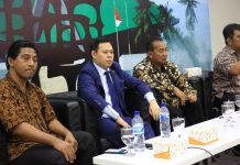 DPD Dorong Batan dan PLN Kolaborasi Kembangkan Energi Nuklir Sultan B Najamudin, Rahmat HS bersama Icuk Sugiarto dalam sebuah diskusi