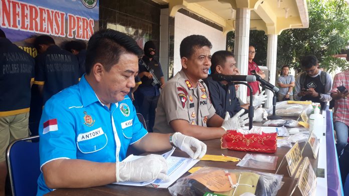 Kapolres Asahan saat Jumpa Pers
