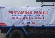 Gandeng Unpad, Pertamina Produksi Hand Sanitizer untuk Kegiatan Sosial