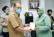 Sosialisasi Pakai Masker, Ketua TP PKK Sumut Kunker ke Tebing Tinggi