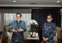 Bertemu Dirut BTN, MPR Dorong Penyediaan Rumah Murah Fadel Muhammad bersama Dirut BTN, Pahala Mansury