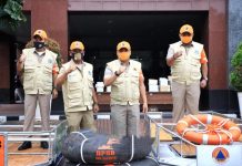 Wali Kota Jakpus Pimpin Apel Penyerahan Bantuan Penanggulangan Bencana Banjir