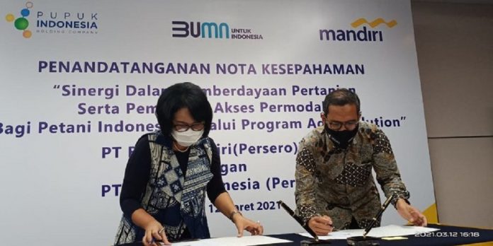 Bank Mandiri dan Pupu Indonesia Jalin MoU Bantu Permodalan Petani