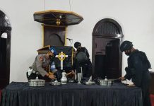 Jelang Paskah, Kompi 1 Yon C Pelopor Brimob Jatim Stirilisasi Gereja Di Kediri