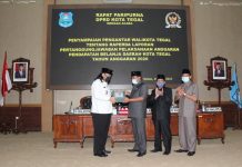 Wali Kota Tegal Sampaikan Penjelasan Raperda Pertanggungjawaban APBD 2020
