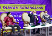 TWK Adalah Sesuatu yang Lumrah Syarief Hasan bersama Yanuar Prihatin dan Sunanto dalam diskusi Empat Pilar MPR di Kompleks Parlemen Senayan