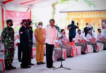 Bupati Deli Serdang Dampingi Presiden Tinjau Vaksinasi di SMKN 1 Beringin