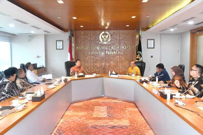 Bambang Soesatyo bersama Pimpinan MPR Bertemu dengan Komisioner KPU