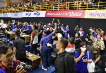 Syarief Hasan bersama SBY dan AHY Nobar Tim LavAni Juara Proliga Bola Voli 2023