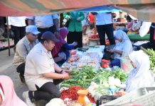 Sambil Monitoring, Bupati Tapsel Belanja Keperluan Dapur di Pasar Poken Arba
