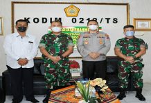 Tingkatkan Sinergi, Kapolres Padang Sidempuan Kunjungi Kodim 0212/TS