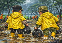 Di Bawah Hujan Dan Lumpur, Kapolda Metro dan Pangdam Jaya Memungut Harapan di Danau Cincin